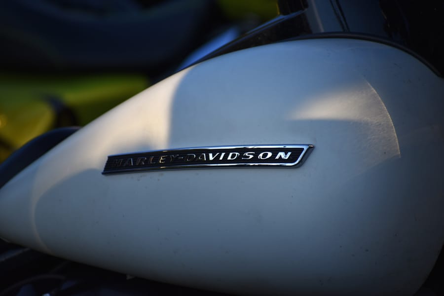 Custom paint and chrome detail on a motorcycle at the Eats on 601 Bike Night