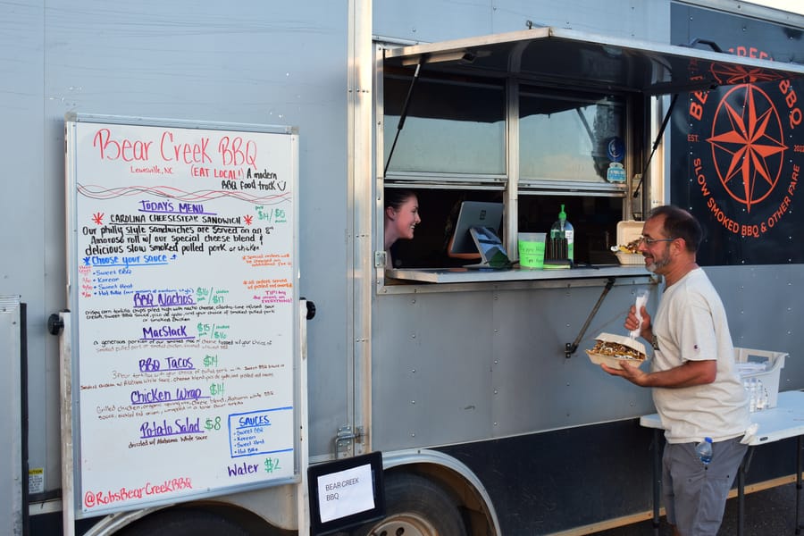 Vendors on the lot at Bike Night on Highway 601 in Mocksville NC