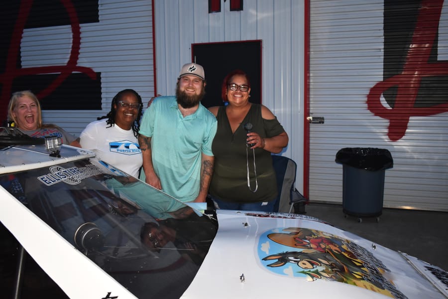 Families and riders on the lot at the Eats on 601 Bike Night in Davie County