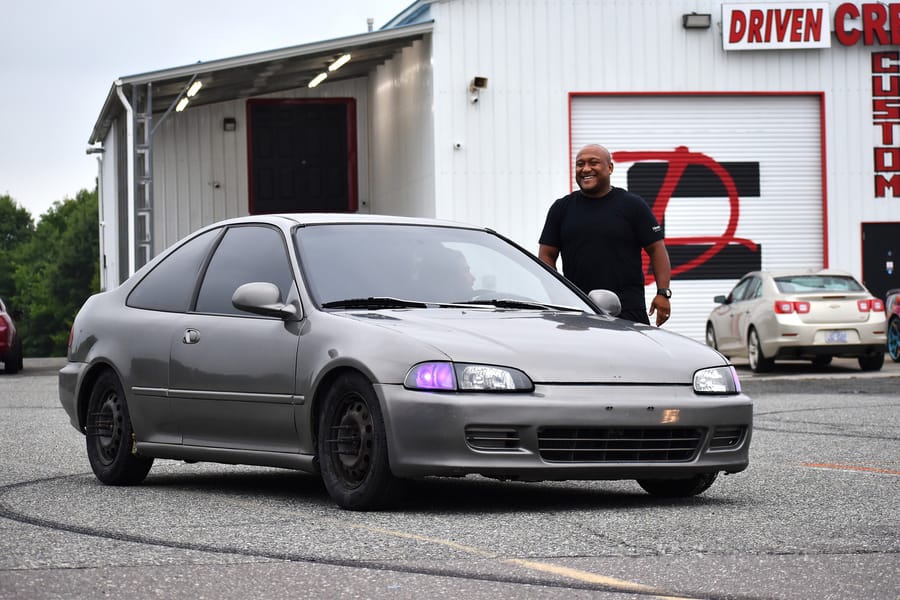 Black nineties Honda EJ coupe parked at the Eats on 601 Honda car meet in Mocksville NC