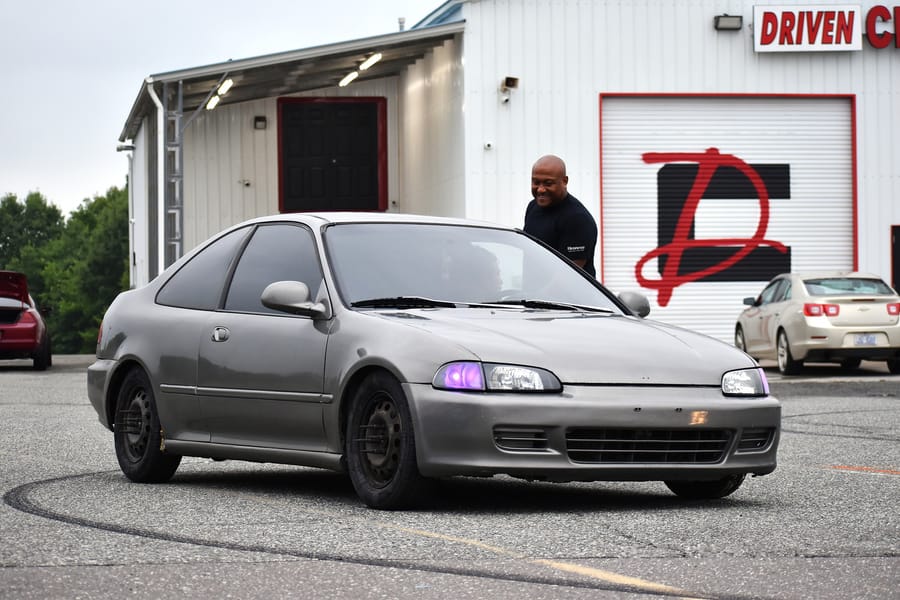 Turbo Honda EG hatch at the Friday night Honda meet on Highway 601 in Davie County