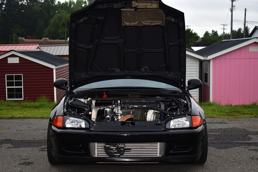 Turbo Honda EG hatch at the Friday night Honda meet on Highway 601 in Davie County