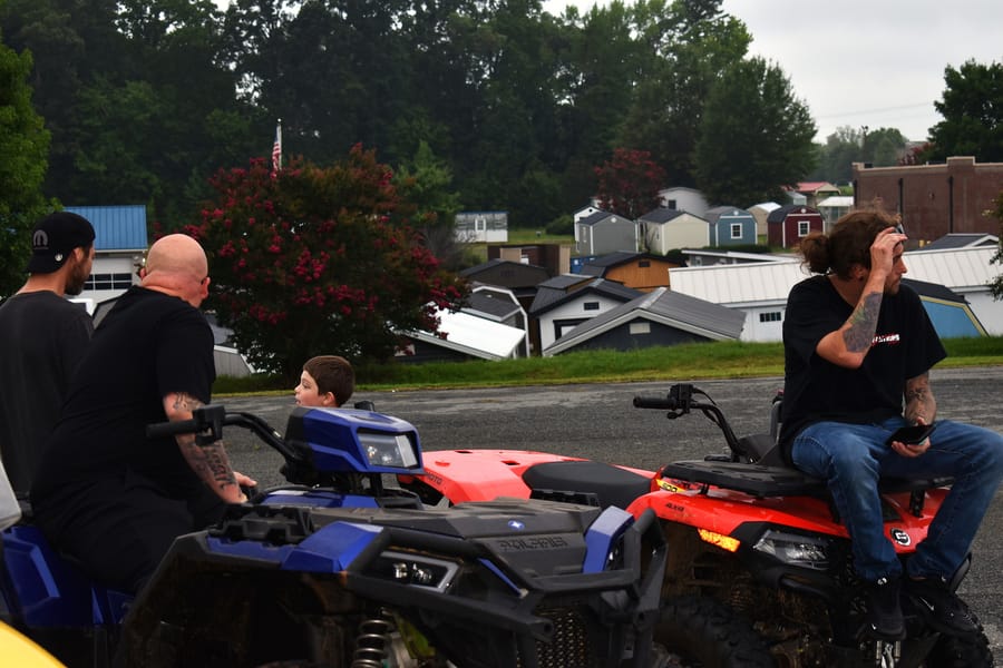 Meet-goers hanging out on the Eats on 601 lot during the 7/24 Honda car meet in Davie County