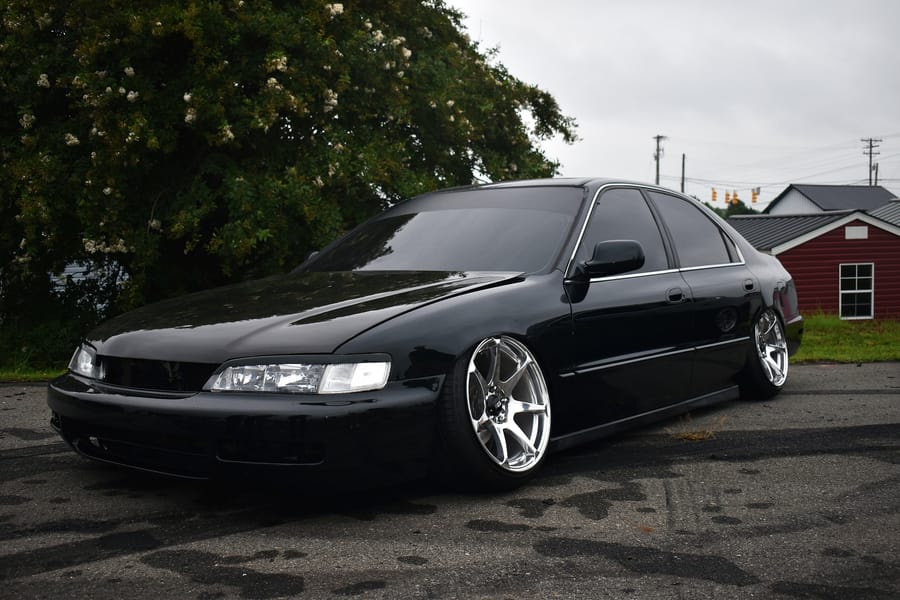 Black nineties Honda EJ coupe parked at the Eats on 601 Honda car meet in Mocksville NC