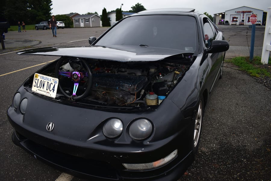 Acura Integra DC4 with neochrome wheels at the Honda car meet at Eats on 601 in Mocksville NC
