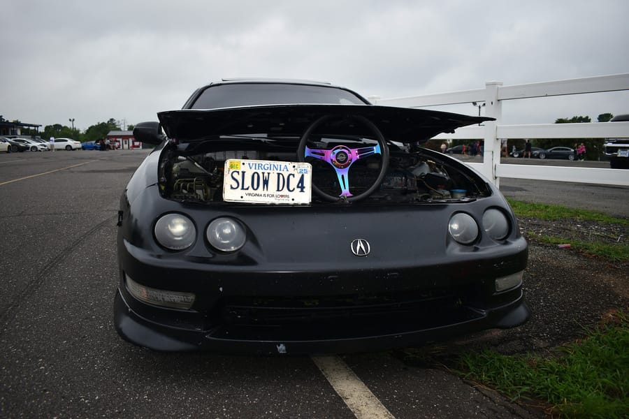 Acura Integra DC4 with neochrome wheels at the Honda car meet at Eats on 601 in Mocksville NC