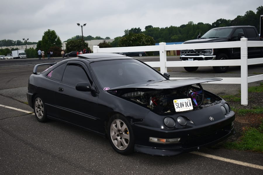 Acura Integra DC4 with neochrome wheels at the Honda car meet at Eats on 601 in Mocksville NC