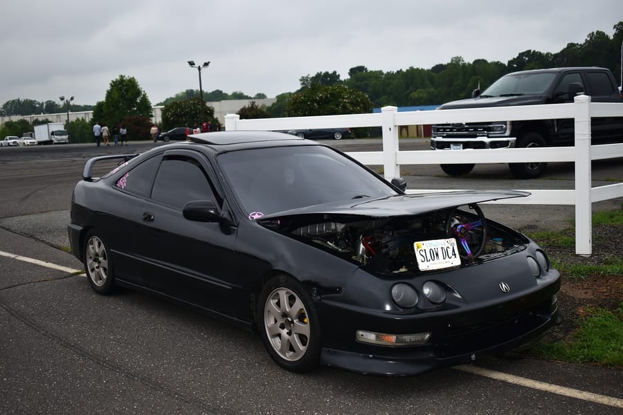 Acura Integra DC4 with neochrome wheels at the Honda car meet at Eats on 601 in Mocksville NC