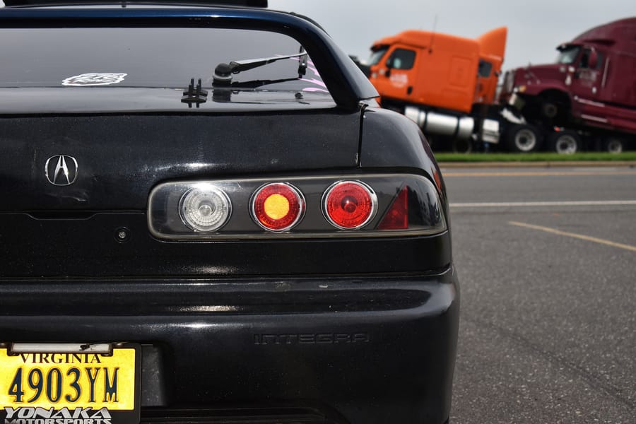 Acura Integra DC4 with neochrome wheels at the Honda car meet at Eats on 601 in Mocksville NC